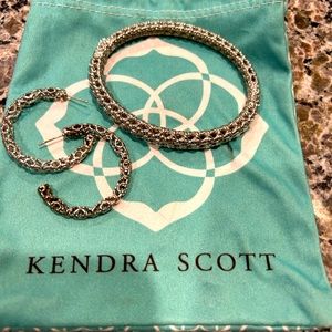 Authentic Kendra Scott Silver Bracelet and Earrings